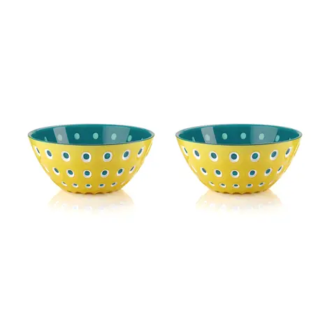 Guzzini LE MURRINE žltá, biela, tyrkysová / Sada misiek / 2 ks / O 12,5 cm / akrylát