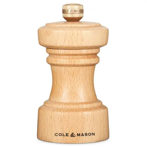 Cole&Mason Hoxton Mlynček na korenie - prírodné drevo / výška 10,4 cm / bukové drevo / mlecí mechanizmus z uhlíkovej ocele