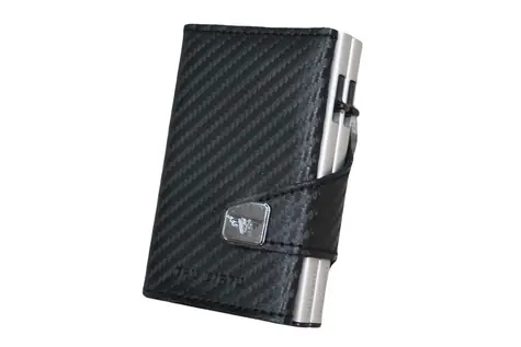 TRU VIRTU Click & Slide Hi-Tech čierna/strieborná / Peňaženka / RFID ochrana / Koža a hliník / až 17 kariet