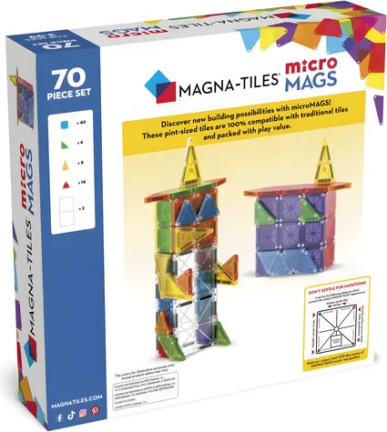 MAGNA-TILES® Magnetická stavebnica microMAGS / 70 dielikov / od 3 rokov