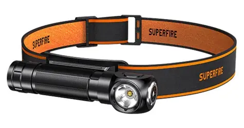 Superfire TH04 / Čelovka / 600 lm / dosah 127 m / USB-C / IP44 / 5 režimov
