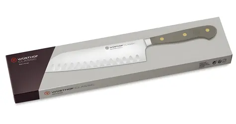 Wüsthof Nôž Santoku Classic Colour Velvet Oyster / Nôž Santoku / duté výbrusy / 17 cm