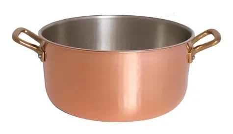 Pinti Inox COPPER 20 cm / Hrniec / Meď / Objem 3,7 l / Mosadzné rukoväte / Nevhodné pre indukciu