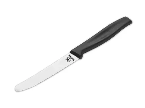 Böker Nôž na pečivo čierny / Kuchynský nôž / Vlnkované ostrie / Dĺžka čepele 10,5 cm / Celková dĺžka 21 cm