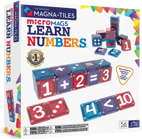 MAGNA-TILES® Magnetická stavebnica microMAGS Learn Numbers / 56 dielikov