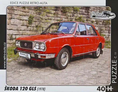 RETRO-AUTA Puzzle č. 11 Škoda 120 GLS (1978) / 40 dielikov / 32 x 24 cm