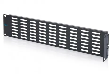 Digitus 19" čierna / Krycí panel 2U / výklopný / oceľový plech