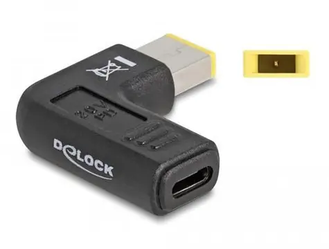 DeLock USB-C - Lenovo 11x4, 5mm čierna / Napájací adaptér pre notebook / 90 ° / 20 V / 3 A