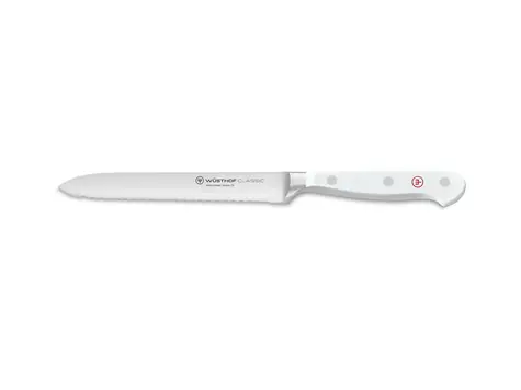 WÜSTHOF Nôž nakrajovací CLASSIC WHITE 14 cm / Nerezová oceľ X50CrMoV15 / Rukoväť POM s tromi nitmi