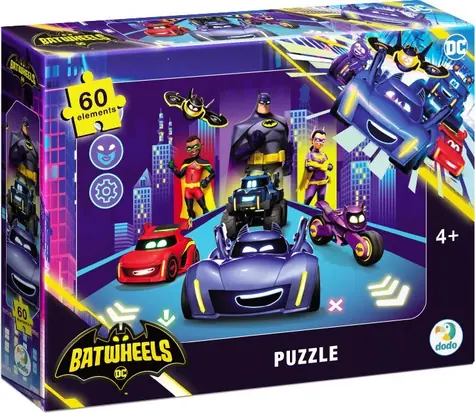 DODO Puzzle Batwheels: Nočná jazda / 60 dielikov