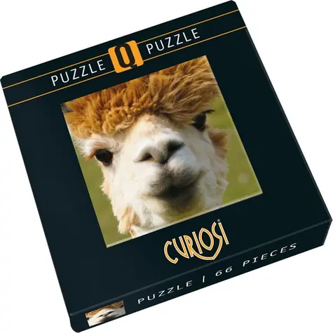 CURIOSI Štvorcové puzzle Q Animal: Alpaka / 66 dielikov / 12,5 × 12,5 cm