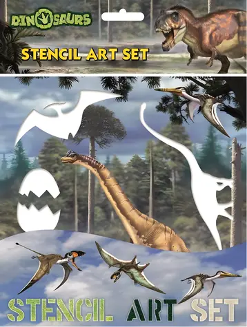 Zábavné šablóny Dinosaury / Šablóny na kreslenie a obťahovanie / 6 ks