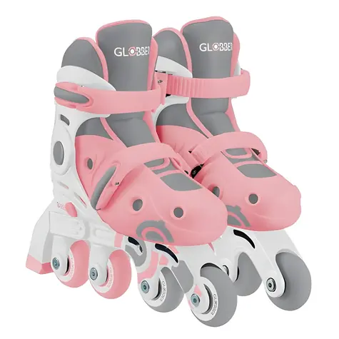 GLOBBER Inline korčule Learning Skates 2v1 pastelovo ružová, veľ. 30-33 / 2v1 paralelný/inline / TPR brzda / 5+