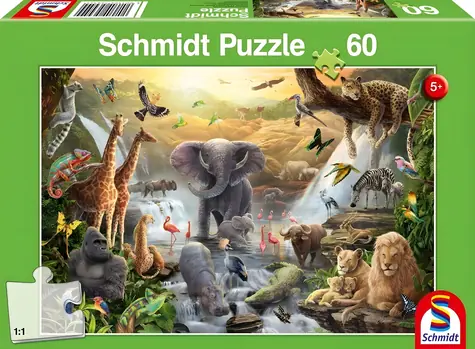 Schmidt Puzzle Zvieratá v Afrike / 60 dielikov / 36,1 x 24,3 cm