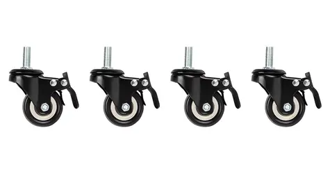 Lanberg Kolieska pre rack / Sada 4 ks / So závitom a brzdou / Pre závesné skrine 19"