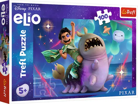 Trefl Puzzle Elio a vesmírne dobrodružstvo / 100 dielikov / 41 x 27,5 cm / od 5 rokov