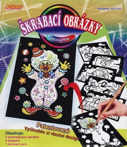 ARTLOVER Škrabacie obrázky s prekvapením / sada 6 ks / od 6 rokov