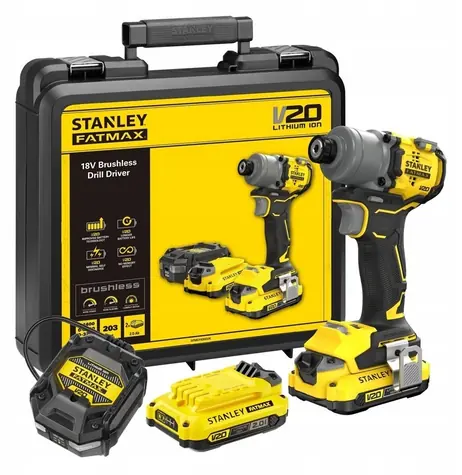 Stanley V20 SFMCF830D2K / Aku rázový uťahovák / 18V / 203 Nm / 2x 2.0 Ah