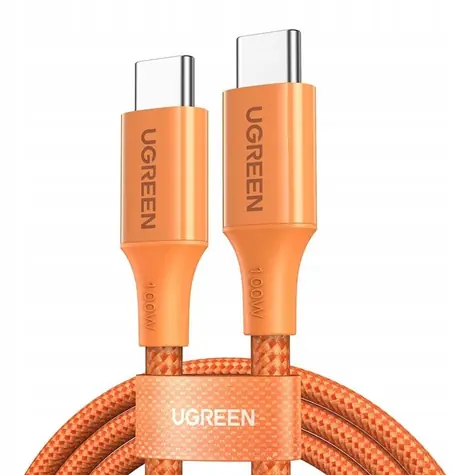 Ugreen L502 oranžová / Nabíjací kábel USB-C - USB-C / PD / 5A / 1m