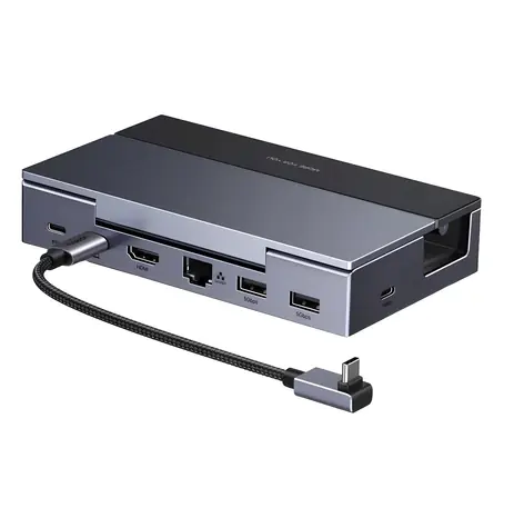 Ugreen CM800 sivá / USB Hub / 6v1 / RJ45 Ethernet
