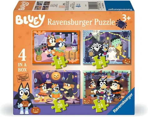 Ravensburger Puzzle Bluey Halloween 4v1 / 12+16+20+24 dielikov