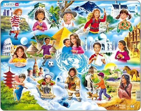 LARSEN Puzzle Deti vo svete / 15 dielikov