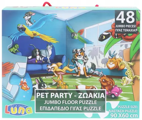 LUNA Podlahové puzzle Domáci miláčikovia / 48 dielikov / od 4 rokov