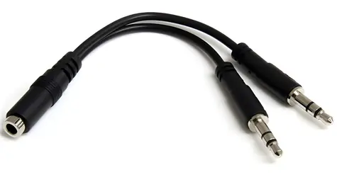 StarTech adaptér headset 3,5 mm na 2x 3,5 mm čierna / Adaptér / F/M / 0,13 m