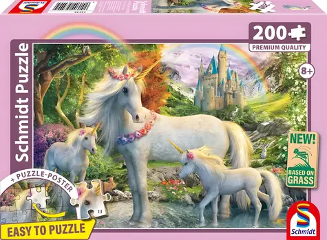 Schmidt Puzzle Jednorožec s mláďatami / 200 dielikov / 43,2 × 29,1 cm
