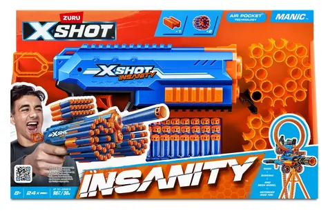 Zuru Detská pištoľ X-Shot Insanity Manic / 24 šípok / dostrel 30 m / od 8 rokov