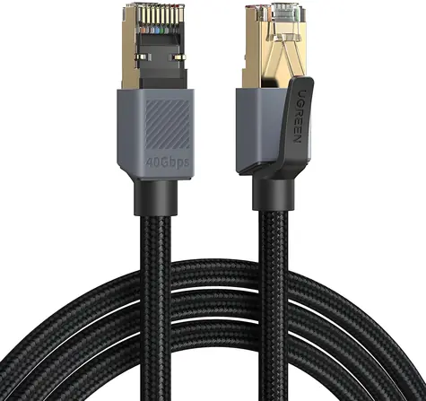 Ugreen NW343 čierna / Sieťový kábel / Cat.8 / F/FTP / RJ45-RJ45 / 1m