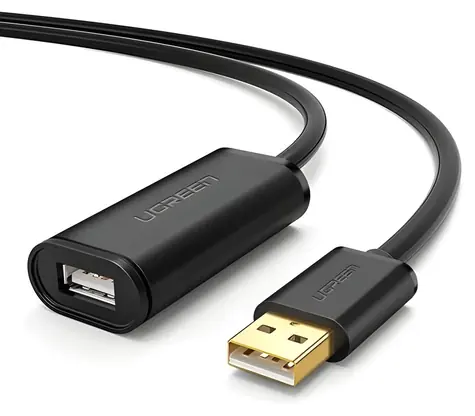 Ugreen USB-A - USB-A 20 m čierna / Kábel / USB 2.0 aktívny / 480 Mbit/s