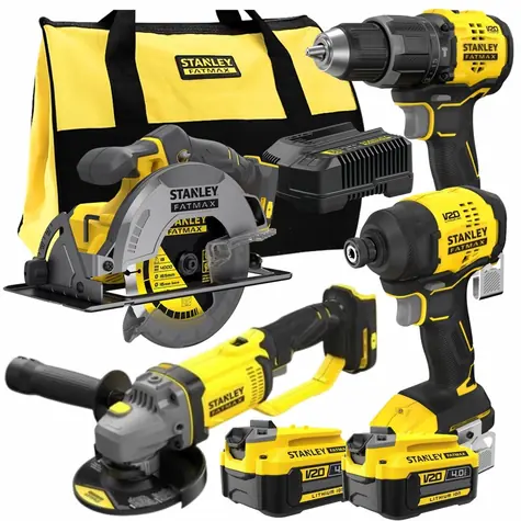 Stanley SFMCK459M2S žltá / Sada aku náradia / SFMCG400, SFMCS500, SFMCF800 / 4x18V / 2x 4Ah