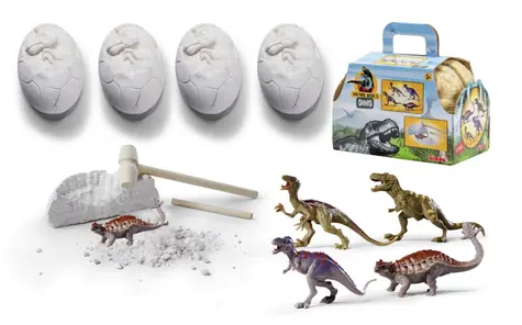 Simba Súprava na vykopávanie dinosaura / 4 ks / vajcia 10 cm / figúrky 8-9 cm