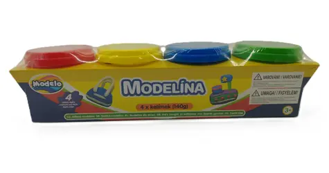 MODELO Modelína 4X 140g / Modelovacia hmota / rôzne farby / viečka s predlohou zvieratiek / netoxická