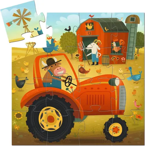 DJECO Puzzle Traktor / 16 dielikov / 25 x 25 cm