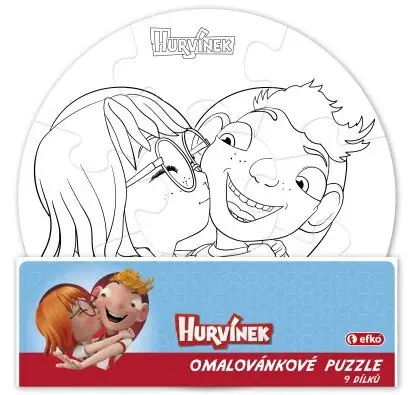 EFKO Puzzle Namaľuj si sám: Hurvínek - kruh / 9 dielikov / 28 x 28 cm