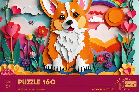 Trefl Puzzle Paper Art: Šteňa / 160 dielikov / 41 x 27,5 cm / vek 6+