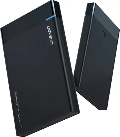 Ugreen US221 čierna / Externé puzdro pre disk 2.5" / HDD & SSD / SATA III / USB-C / kábel 50 cm