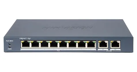 HIKVISION DS-3E0310P-E/M(B) / Switch / 8x 100 Mbps PoE / 2x Gb uplink / 80W PoE budget / Super PoE