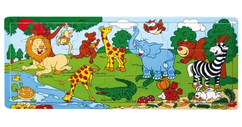 BABU Drevené puzzle ZOO / 21 dielikov / od 2 rokov