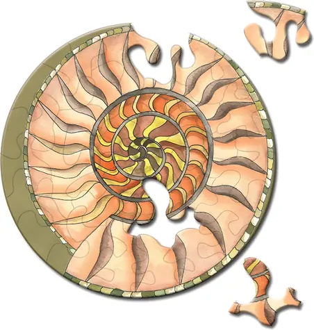CURIOSI Okrúhle puzzle Picoli: Slimák / 33 dielikov / priemer 9 cm
