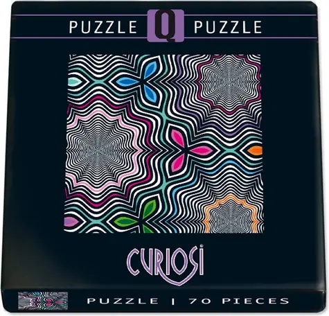 CURIOSI Štvorcové puzzle Q Shake: Vzor VI / 70 dielikov / Štvorcové dieliky / 12,5 × 12,5 cm