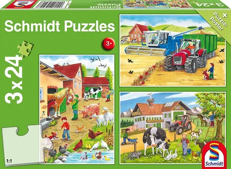 Schmidt Puzzle Na farme / 3x24 dielikov / 26,3 x 17,8 cm