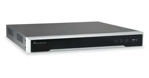 LevelOne NVR-0508 / NVR rekordér / pre 8 kamier / až 8 Mpx / 2x HDD / 8x PoE / HDMI/VGA