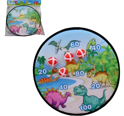 Terč s dinosaurami a loptičkami na suchý zips / Hra / 36 × 36 cm / od 3 rokov