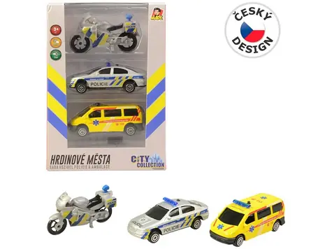 City Collection Sada motorka, auto, dodávka / Sada / Kov, plast / Svetlo a zvuk / 16 x 11 cm / Od 3 rokov