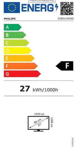 32" Philips 32BDL5050D / Profesionálny displej / FullHD / IPS / 500 cd/m2 / HDMI / RJ45