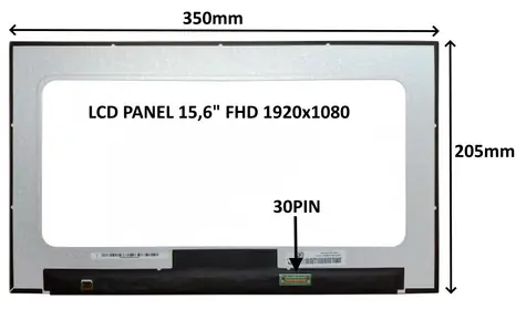 15,6" SIL LCD panel FHD IPS matný / Náhradný diel / 1920x1080 / 30 PIN / bez úchytov / LED