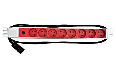 Schrack IU070131 / Napájací panel / 19" / 1U / 8x zásuvka ČSN / IEC C14 / kábel 2 m